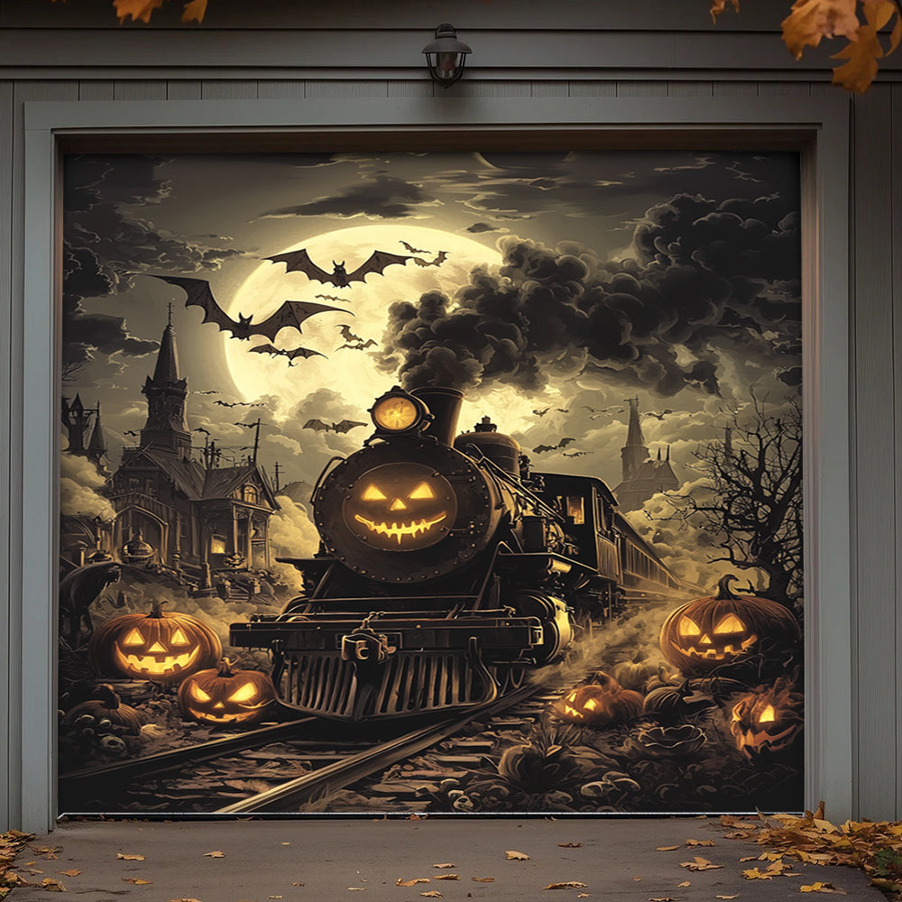 Halloween Garage Door Banner Decoration Pumpkin Express Halloween