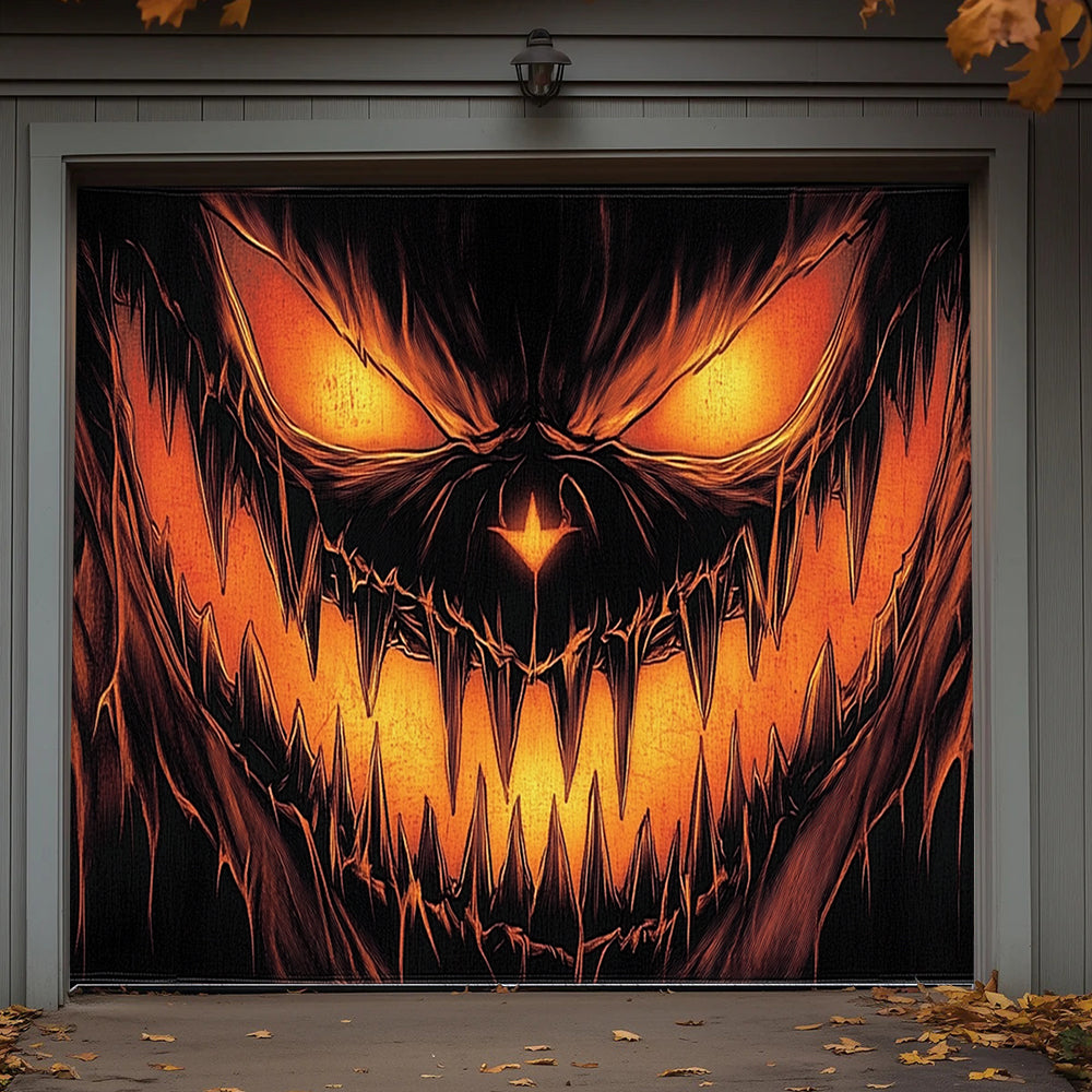 Halloween Garage Door Banner Decoration Dark Jack-O'-Lantern