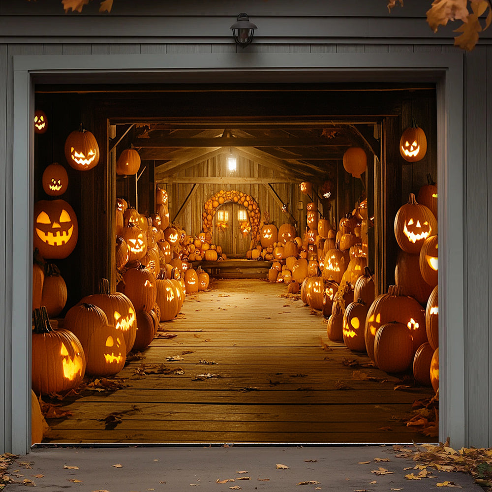 Halloween Garage Door Banner Decoration Welcome To Pumpkin Hollow