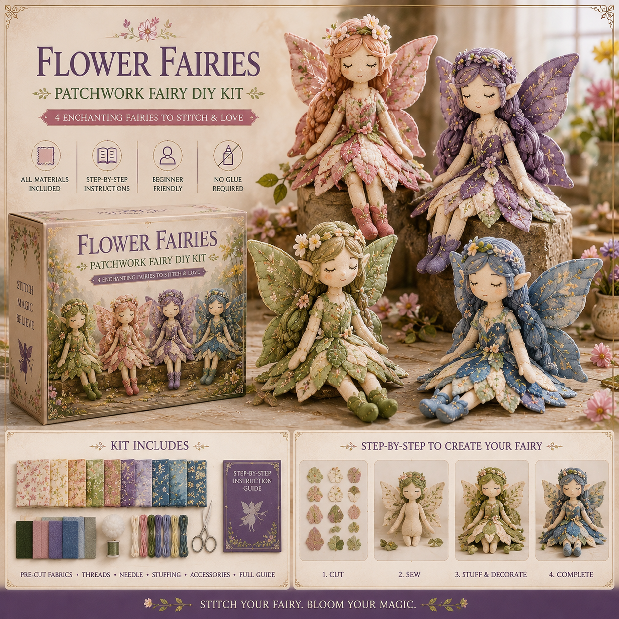 Fairy Patchwork DIY Collection ⚡only today Buy 2 Free 1！