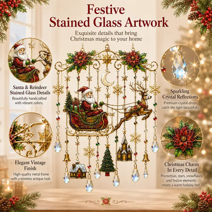 49% OFF – 🎄Handmade Christmas Stained Glass Window Hanging✨