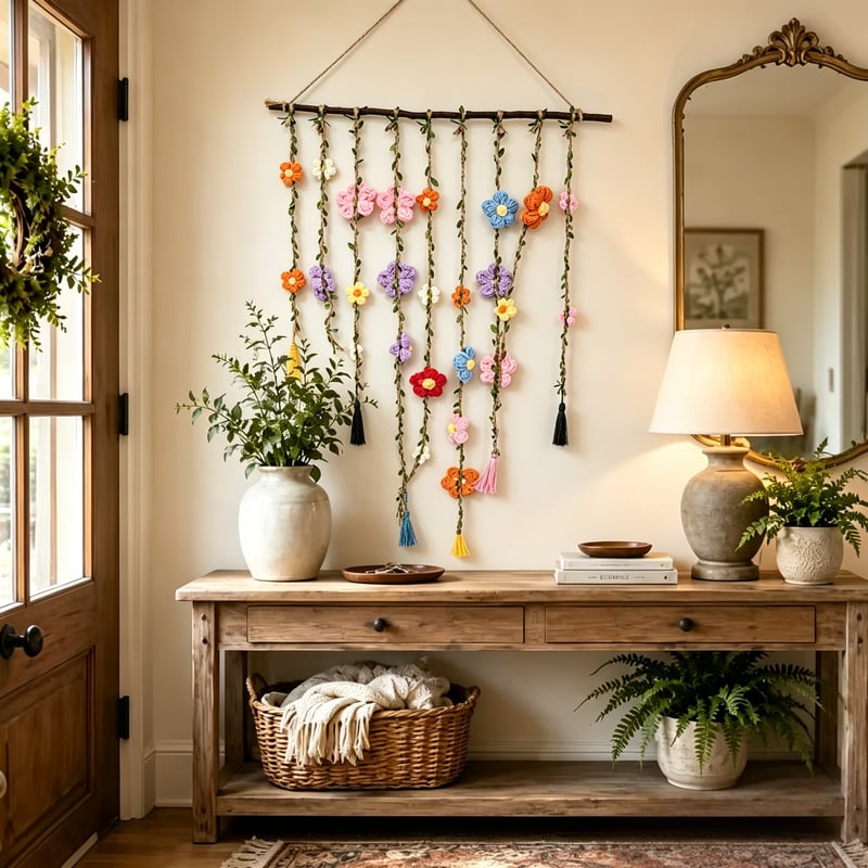 🌸Crochet Flower Wall Hanging Decor