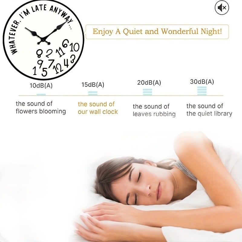 “Whatever, I’m Late Anyway” Silent Wall Clock – Funny Home Decor