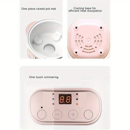 33.81oz Ceramic Stew Pot, Anti Dry Burn Ceramic Cooker with 24H Intelligent Reservation, for Porridge Rice Soup