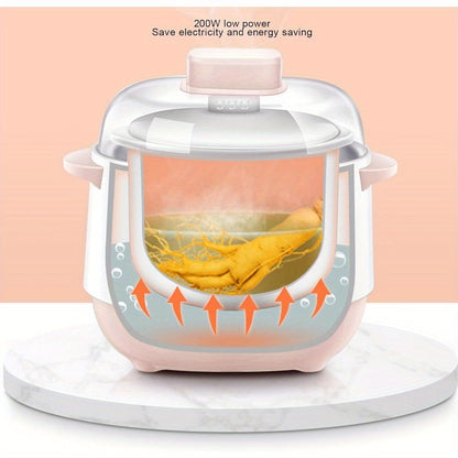 33.81oz Ceramic Stew Pot, Anti Dry Burn Ceramic Cooker with 24H Intelligent Reservation, for Porridge Rice Soup