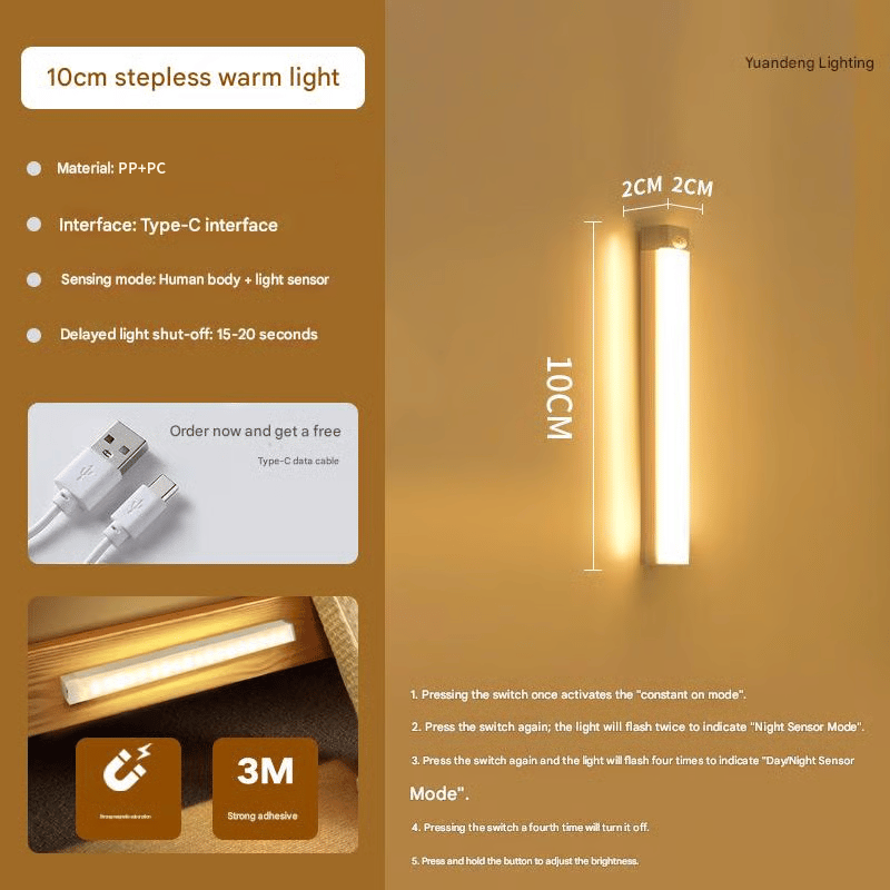 Punch-free Smart Sensor Magnetic Rechargeable LED Lights