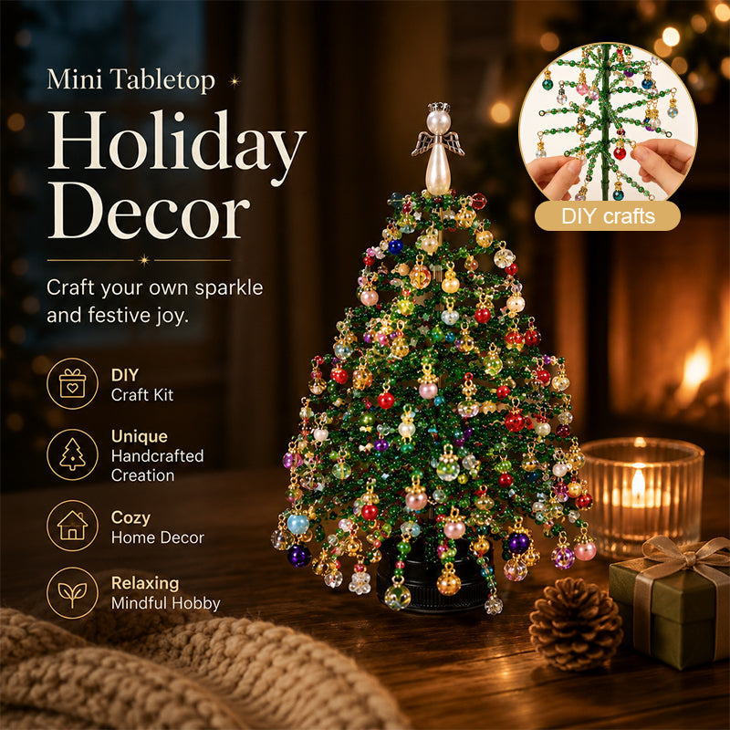 DIY Beaded Christmas Tree Craft Kit – Mini Tabletop Decoration | Festive Holiday Home Decor