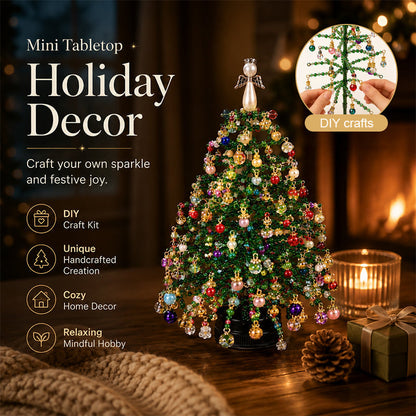 DIY Beaded Christmas Tree Craft Kit – Mini Tabletop Decoration | Festive Holiday Home Decor