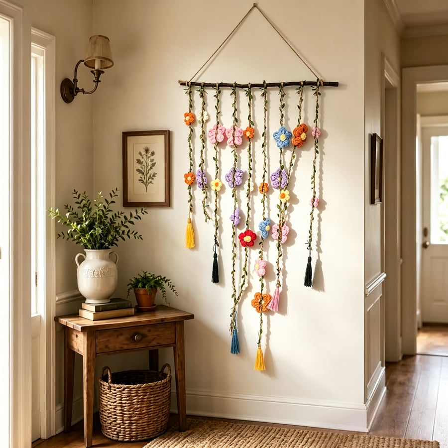 🌸Crochet Flower Wall Hanging Decor