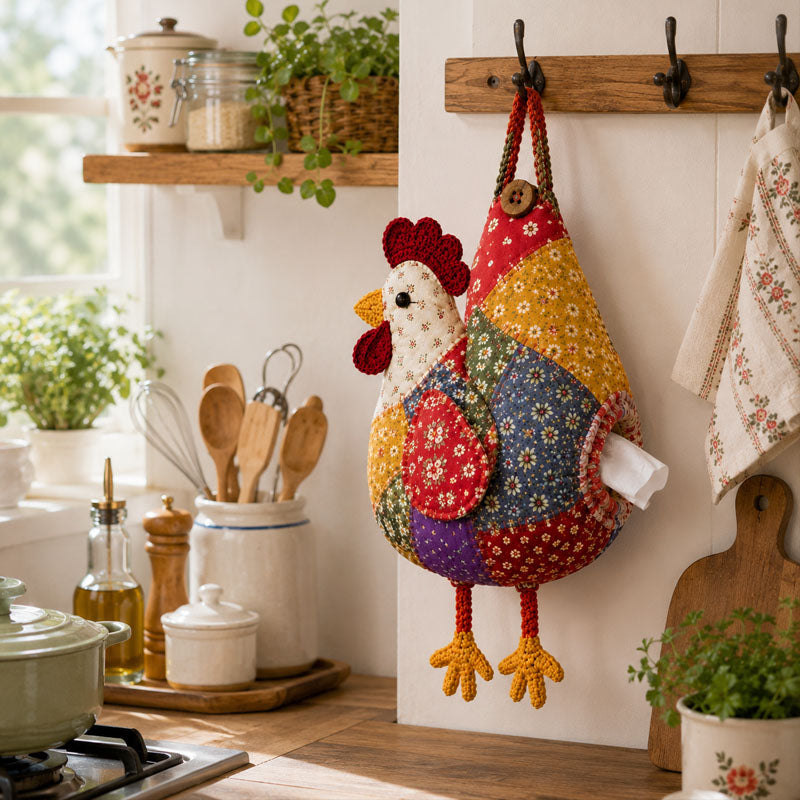 DIY Patchwork Farm Animal Tissue Holder Kit – Handmade Chicken, Goose & Duck Sewing Craft