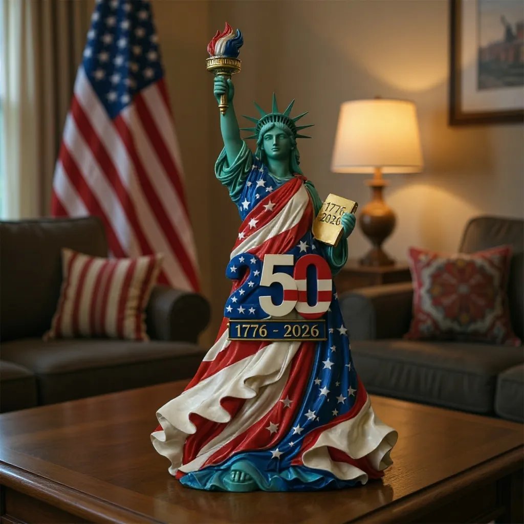 Statue of Liberty 250th Anniversary Commemorative Desk Sculpture – 1776-2026