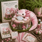 🦎✨ Patchwork Salamander Quilted Tissue Box DIY Sewing Kit