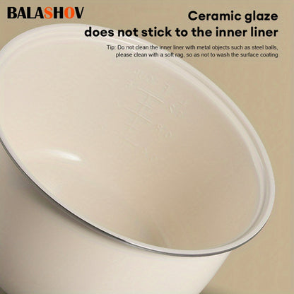 BALASHOV US Plug Multi Electric for rice Cooker, a Low-Sugar Cooking Device Featuring a Stainless Steel Steamer, a Travel Pot with a Removable Ceramic Non-Stick Pot