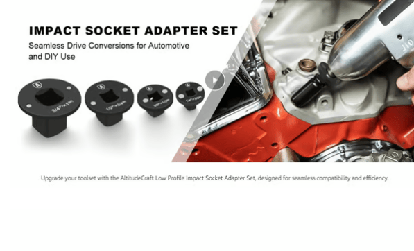 ✨2026 Low Profile Impact Socket Adapter Set – Industrial Drive Ratchet & Wrench Adapter Set for Tight Spaces, 4PC Hardware Kit: 3/4" to 1", 1/2" to 3/4", 1/2" to 3/8", 1/4" to 3/8"