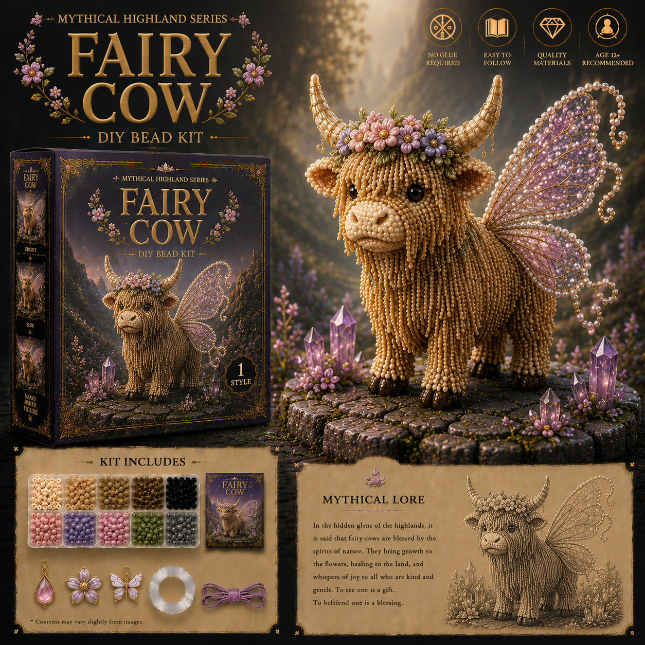 🔥Last Day BUY 3 GET 1 FREE🐮 Mythical Highland Series™ DIY Bead Kit Collection