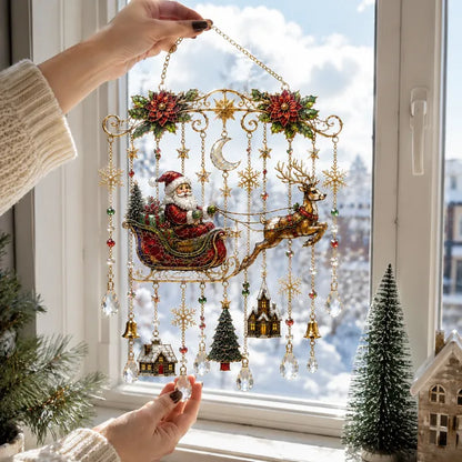 49% OFF – 🎄Handmade Christmas Stained Glass Window Hanging✨