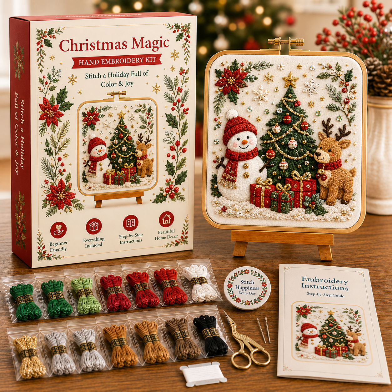 Four Seasons Garden Embroidery Collection – DIY Hand Embroidery Kit for Beginners