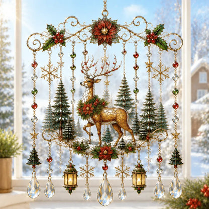 49% OFF – 🎄Handmade Christmas Stained Glass Window Hanging✨