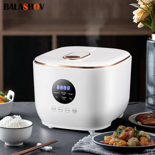 BALASHOV US Plug Multi Electric for rice Cooker, a Low-Sugar Cooking Device Featuring a Stainless Steel Steamer, a Travel Pot with a Removable Ceramic Non-Stick Pot