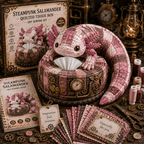 🦎✨ Patchwork Salamander Quilted Tissue Box DIY Sewing Kit