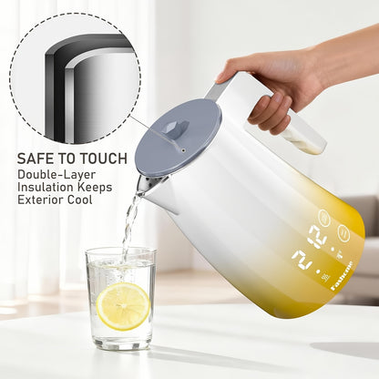 1200W Electric Kettle with 5 Temperature Settings & Keep Warm, BPA-Free Quick Boiling Teapot, & Cool-Touch Lid, 360° Base, Overheat Suitable for Home, Office, for Home and for Use in North America ( Plug)