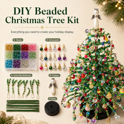 DIY Beaded Christmas Tree Craft Kit – Mini Tabletop Decoration | Festive Holiday Home Decor
