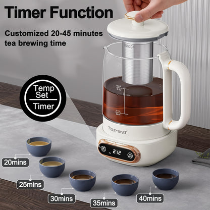 Multifunctional Electric Kettle, 11 Temperature Control And 4 Presets Glass Kettle with Removable Infuser, 27.05oz Electric Kettle for Coffee, Formula, Tea Maker with 8H Keep Warm, Boil-Dry Protection