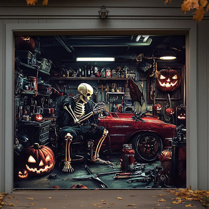 Lorva Halloween Garage Door Banner Decoration Motor Garage