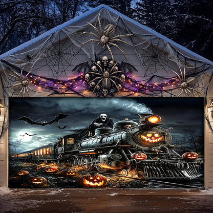 Halloween Garage Door Banner Decoration Halloween Ghost Train