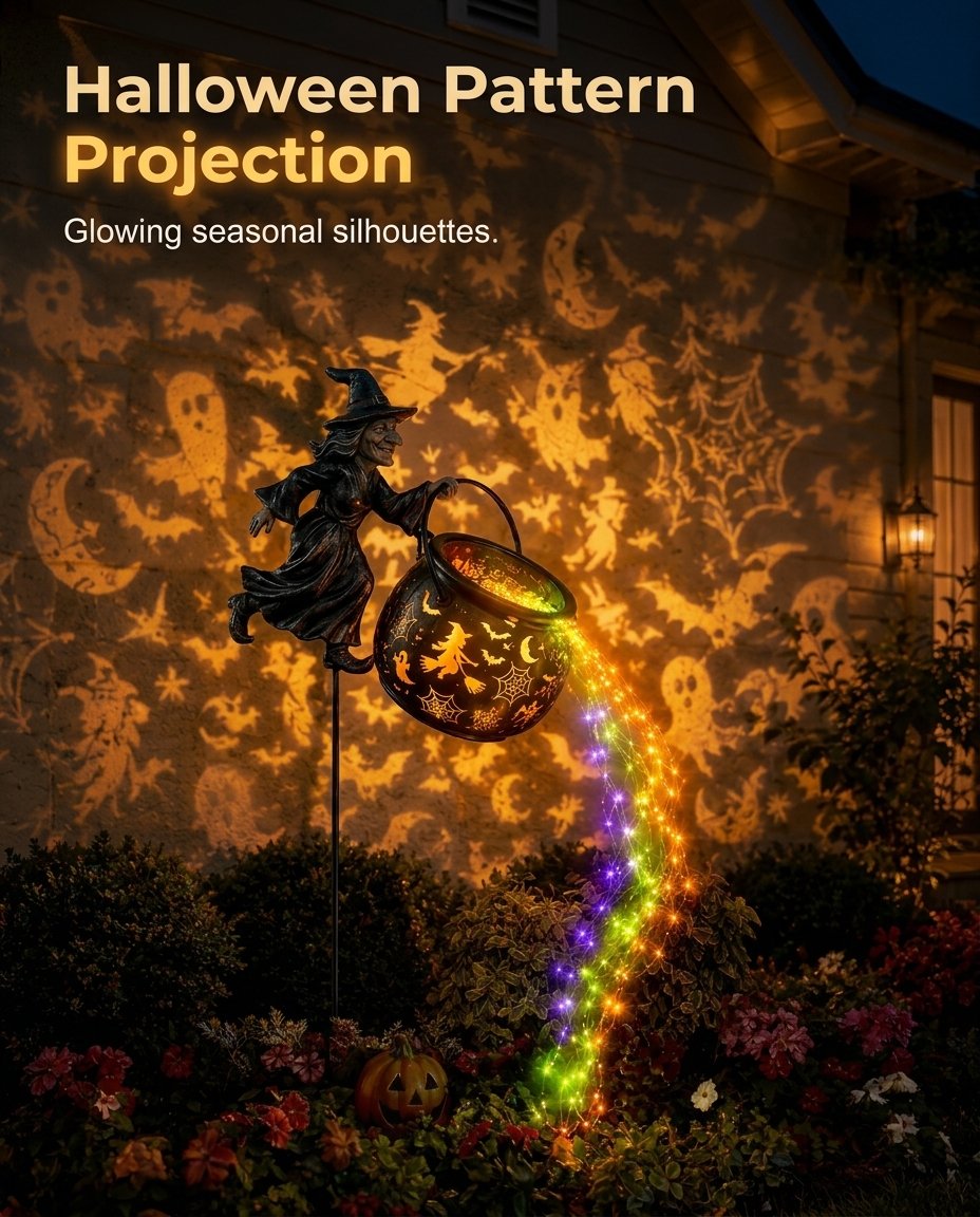 🎃🧙‍♀️Halloween Witch Cauldron Projection Garden Light – 🔥 Buy 2 Free Shipping