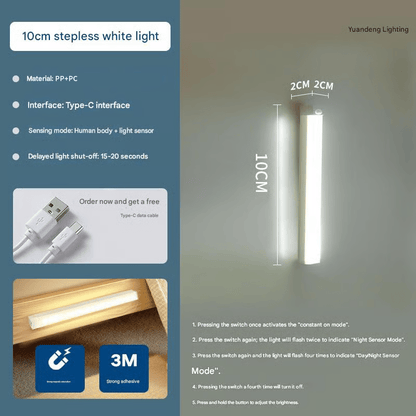Punch-free Smart Sensor Magnetic Rechargeable LED Lights