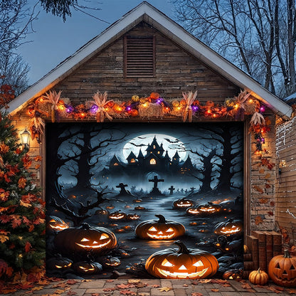 Garage Door Banner Decoration Halloween Pumpkin Haunted House