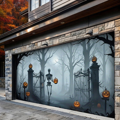 Garage Door Banner Decoration Death Skull Gate