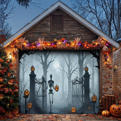 Garage Door Banner Decoration Death Skull Gate