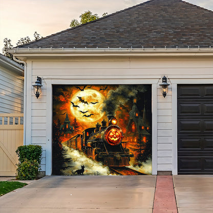 Halloween Garage Door Banner Decoration Pumpkin Express Halloween