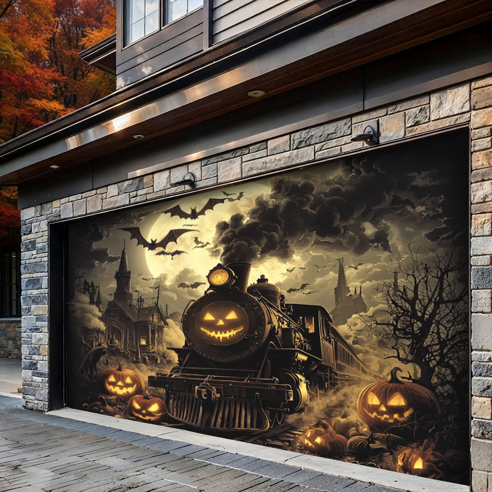 Halloween Garage Door Banner Decoration Pumpkin Express Halloween