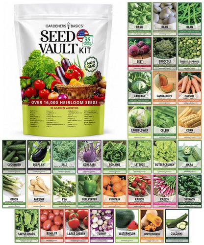 Ultimate Survival Seed Kit – 140 Heirloom Vegetable, Herb & Flower Seeds