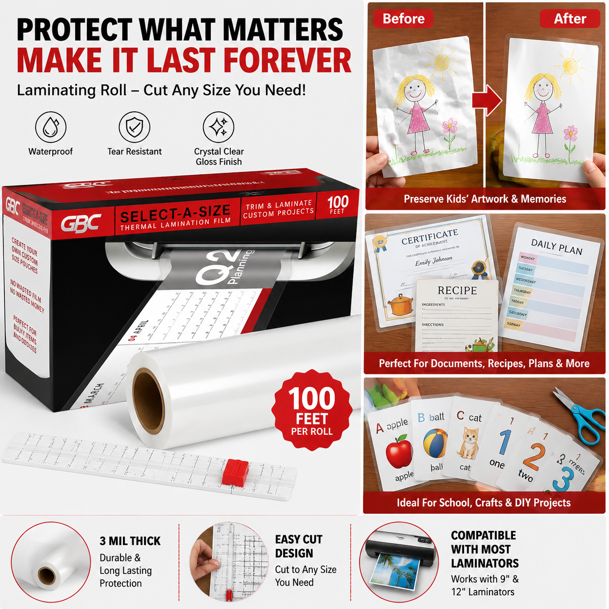 EverGuard™ Thermal Laminating Film Roll – Protect Your Memories, Documents & DIY Projects Forever