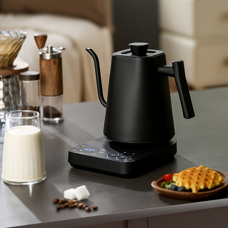 Swan Neck Hand Brewing Kettle | Stainless Steel, 304 Material, 1200W Power, 16.91-33.81oz Capacity, Smart Temperature Control for Coffee and Tea