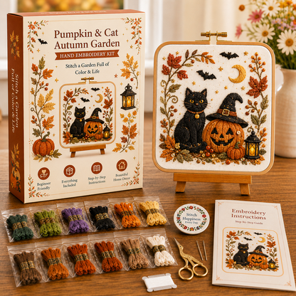 Four Seasons Garden Embroidery Collection – DIY Hand Embroidery Kit for Beginners