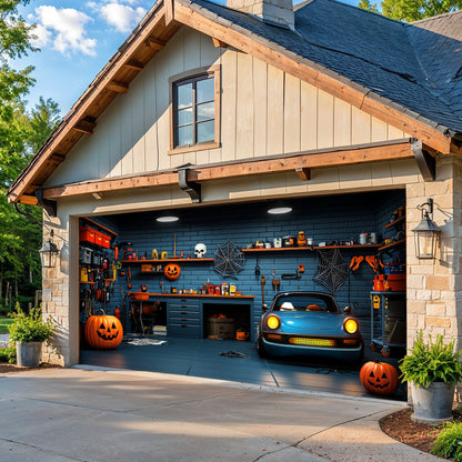 Halloween Garage Door Banner Decoration Spooky Muscle Car