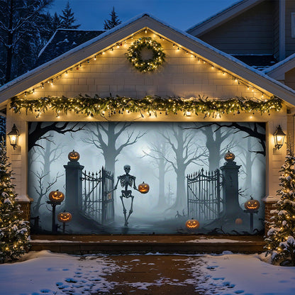 Garage Door Banner Decoration Death Skull Gate
