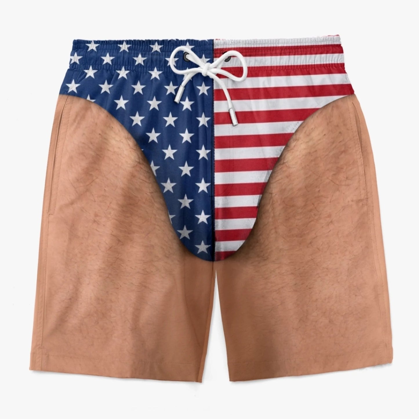 Custom Photo Patriotic Men's Swim Trunks - Freedom & Chill