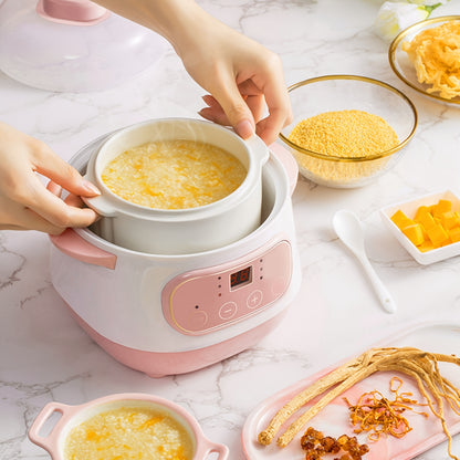 33.81oz Ceramic Stew Pot, Anti Dry Burn Ceramic Cooker with 24H Intelligent Reservation, for Porridge Rice Soup
