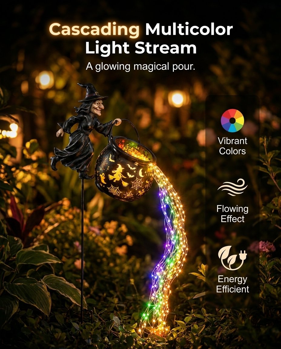 🎃🧙‍♀️Halloween Witch Cauldron Projection Garden Light – 🔥 Buy 2 Free Shipping