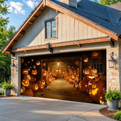 Halloween Garage Door Banner Decoration Welcome To Pumpkin Hollow