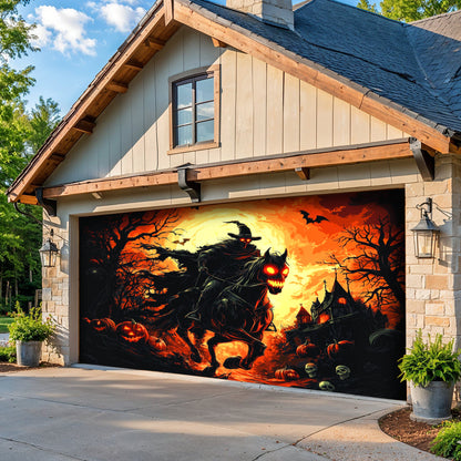 Halloween Garage Door Banner Decoration The Cursed Horseman Halloween