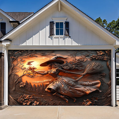Witch Garage Door Banner Decoration Halloween Moonflower Witches