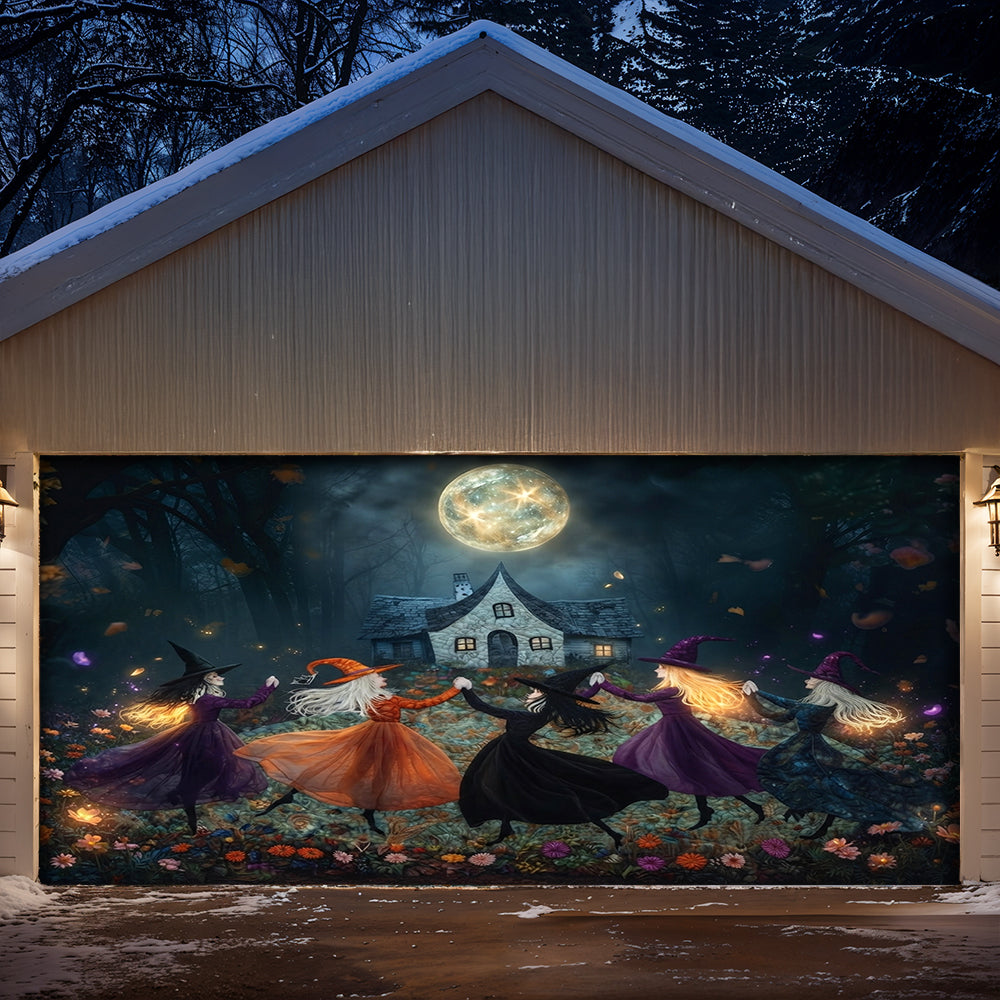 Witch Garage Door Banner Decoration Beautiful Witchy Woman