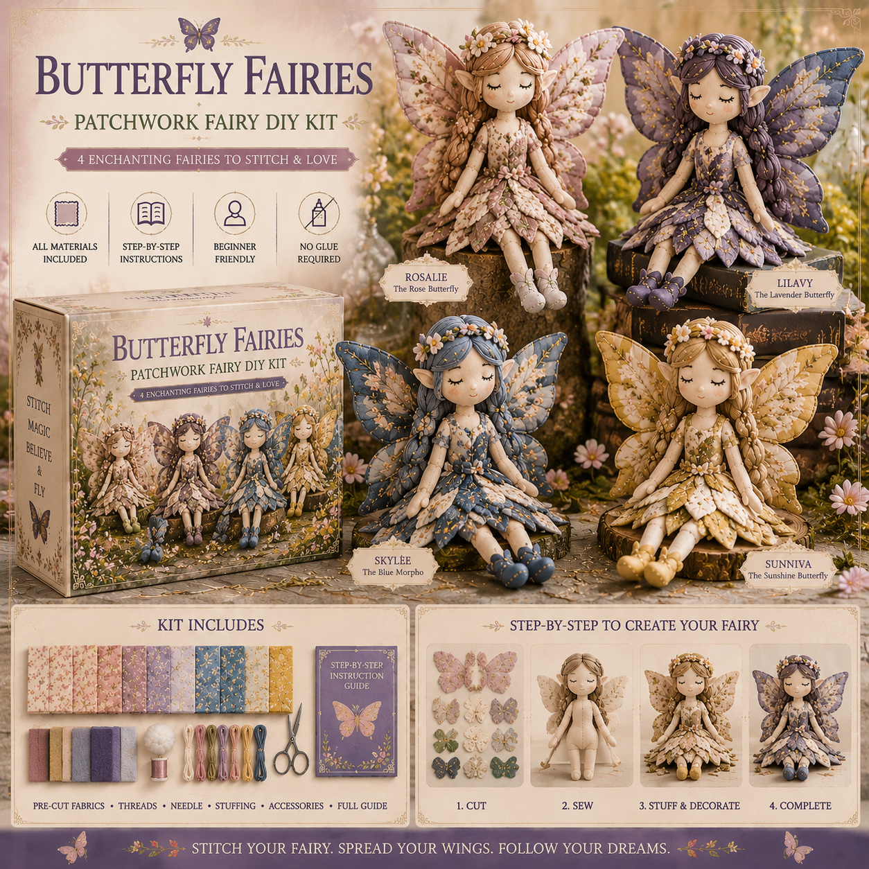 Fairy Patchwork DIY Collection ⚡only today Buy 2 Free 1！